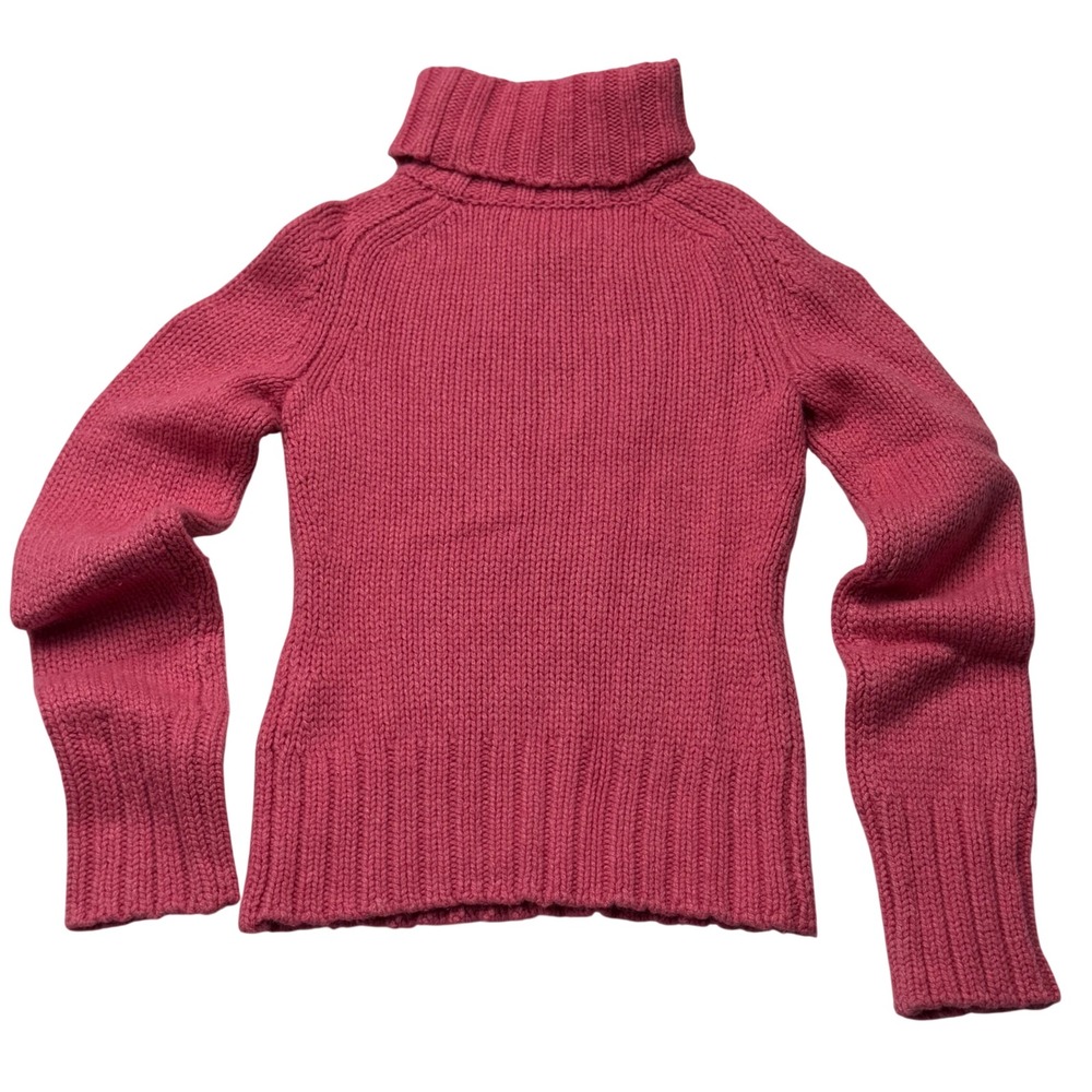 Express Womens XS Sweater Pink Merino Wool Cashmere Angora Cable Knit Turtleneck - Picture 2 of 6